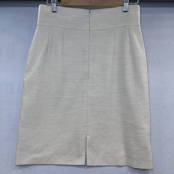 Antonio Melani linen blend lined cream pencil skirt womens size 8 - Picture 2 of 9